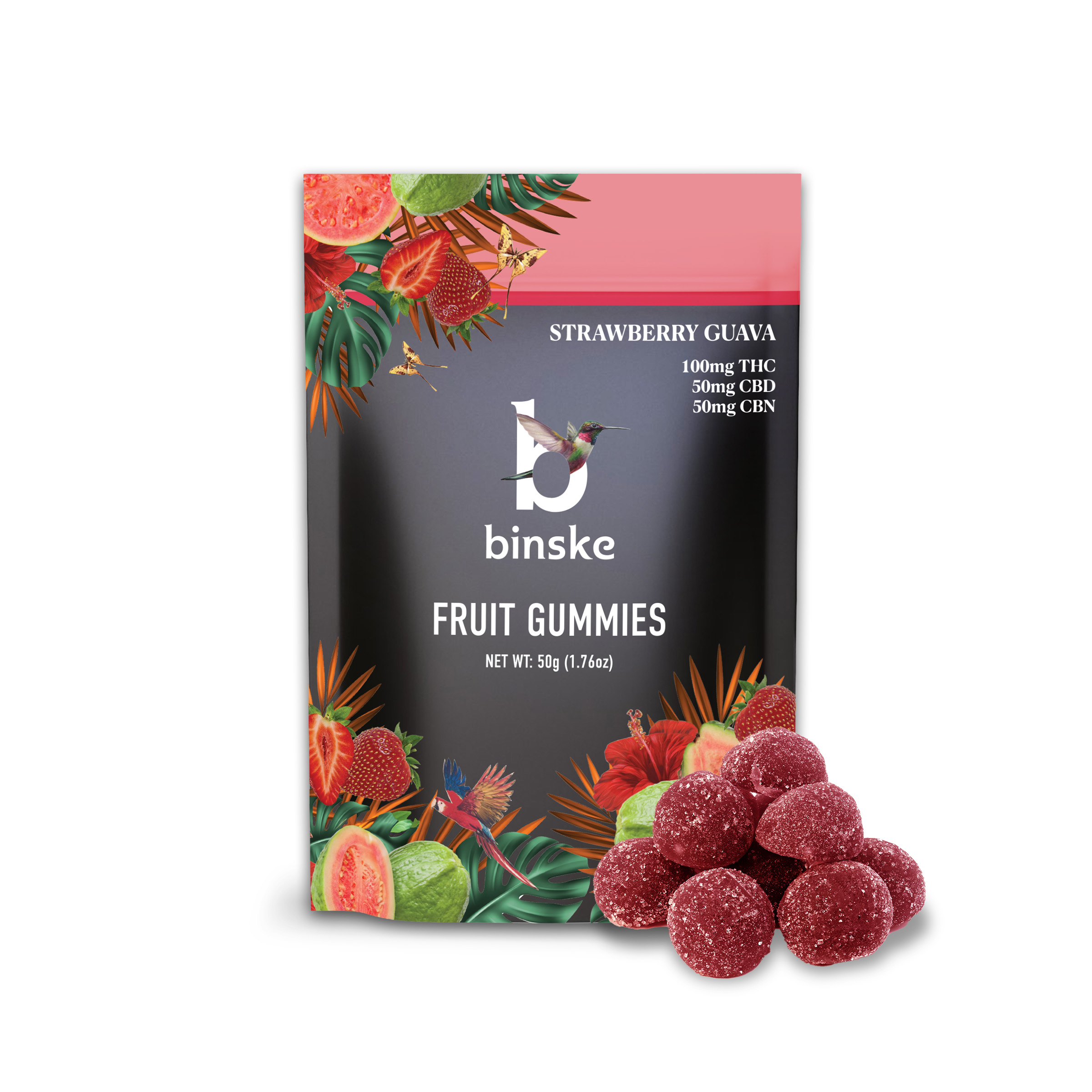 Photograph of product: Strawberry Guava | 10mg 10pk Gummies | Binske |