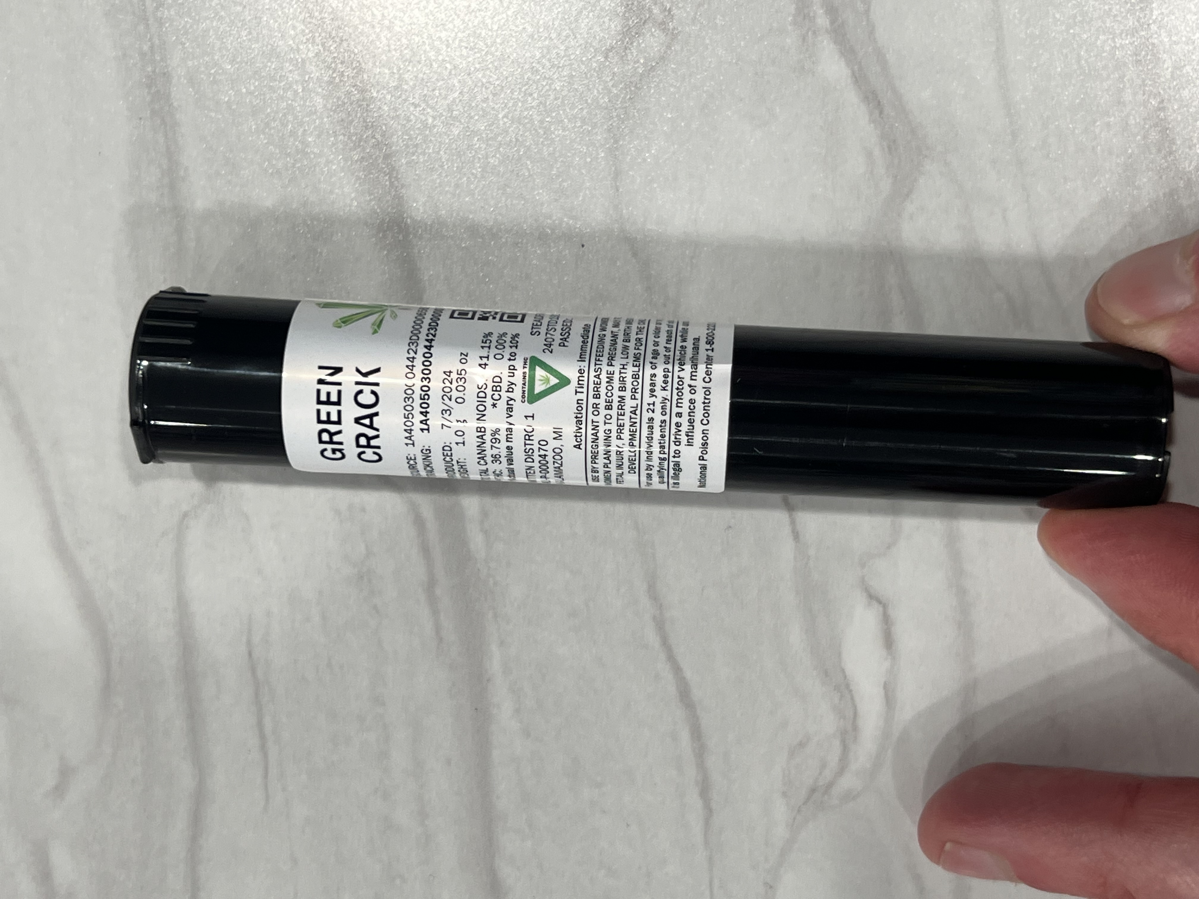 Photograph of product: Green Crack - Infused Pre-Rolls