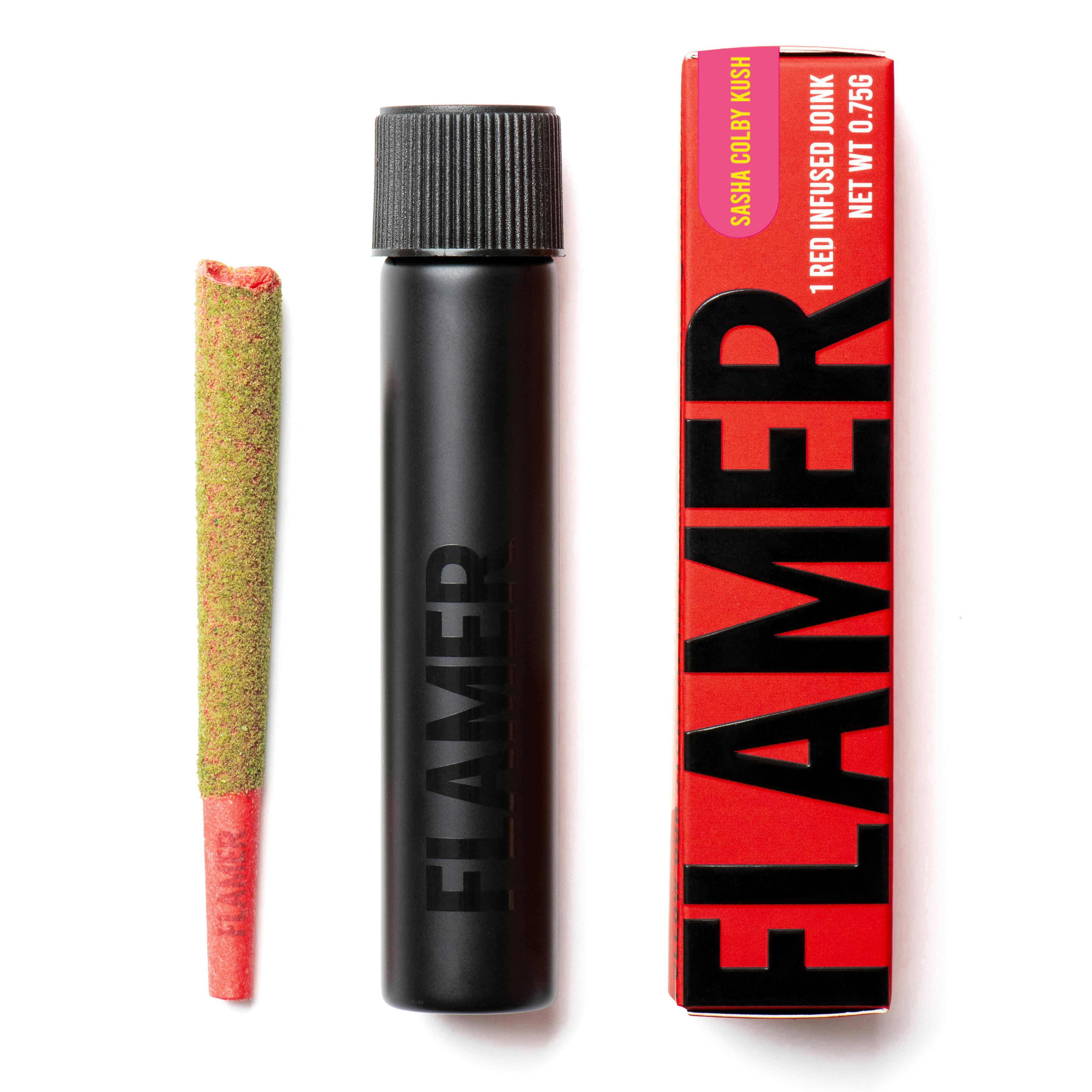 Photograph of Product: Flamer | Sasha Colby Kush Infused Preroll - 0.75g