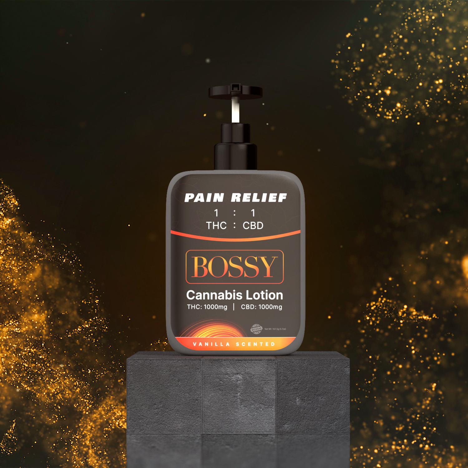 Photograph of product: Bossy Lotion 1:1 TH-oui:CBD - Vanilla Scented