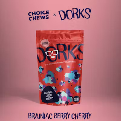 Photograph of product: Choice - 200mg Dorks Gummies - Brainiac Berry Cherry
