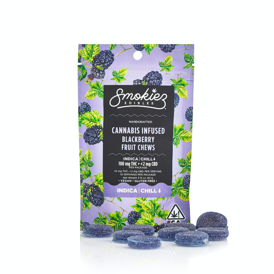 Photograph of product: Smokiez Fruit Chews Oui'd Blackberry 100mg