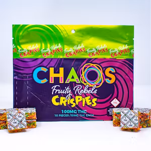 Photograph of Product: Chaos Crispies - Live Rosin - Fruity Rebels - 100mg THC