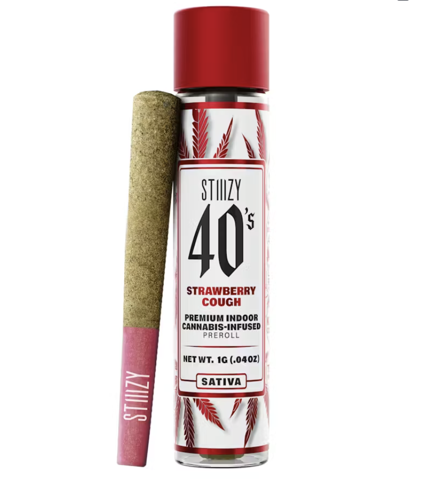 Photograph of product: Strawberry Cough | Distillate Infused & Kief Coated  | 1g