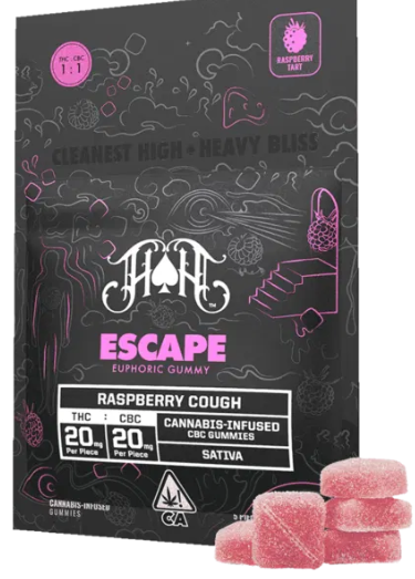 Photograph of product: Raspberry Cough [S] - 100MG TH-oui:CBD Escape Gummies 5PK
