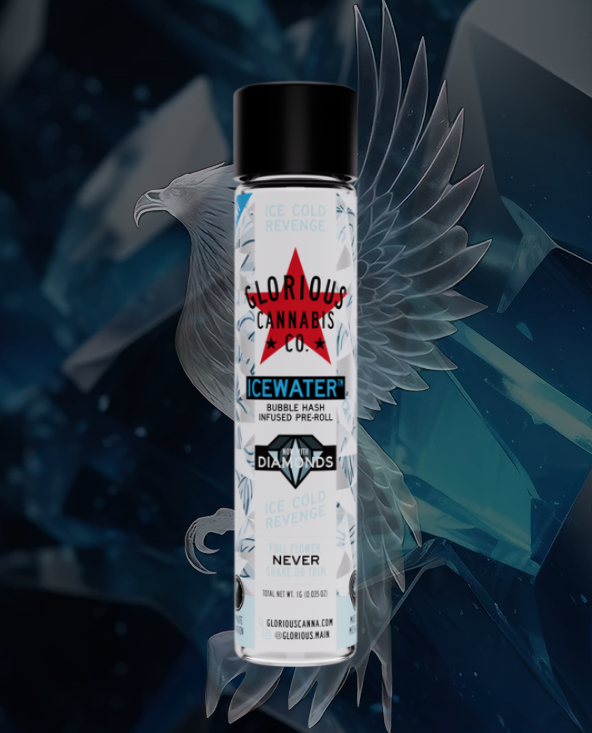 Photograph of product: Ice Cold Revenge Bubble au chocolat with Diamonds Infused Pre-Roll |1G