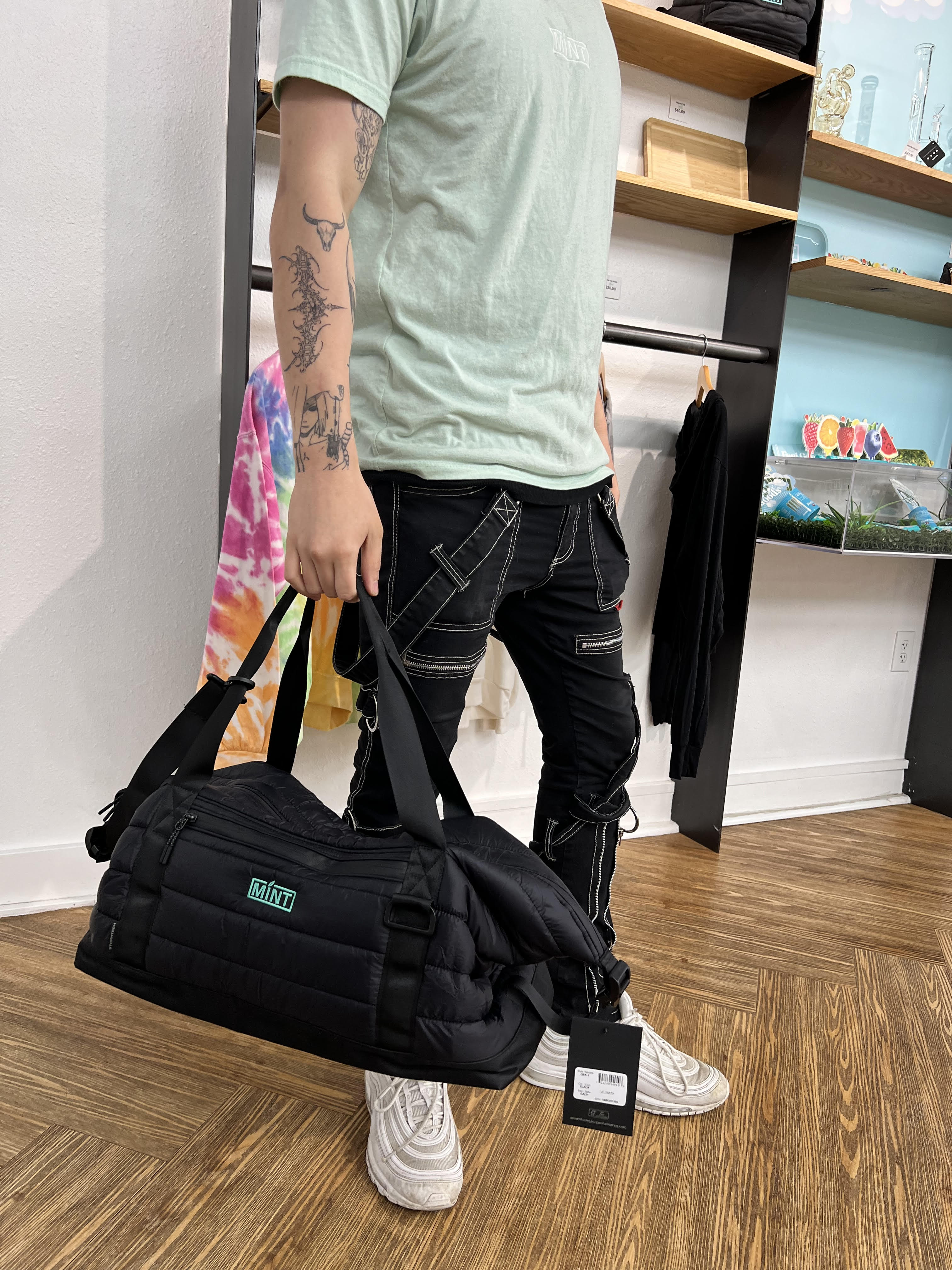 Photograph of product: Stavenger Quilted Duffel - Mint Oui'd Co.