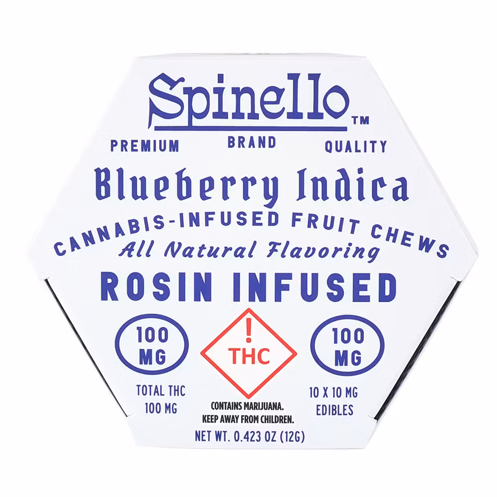 Photograph of product: SPINELLO Gummies 100mg Live Rosin: Blueberry 10pc
