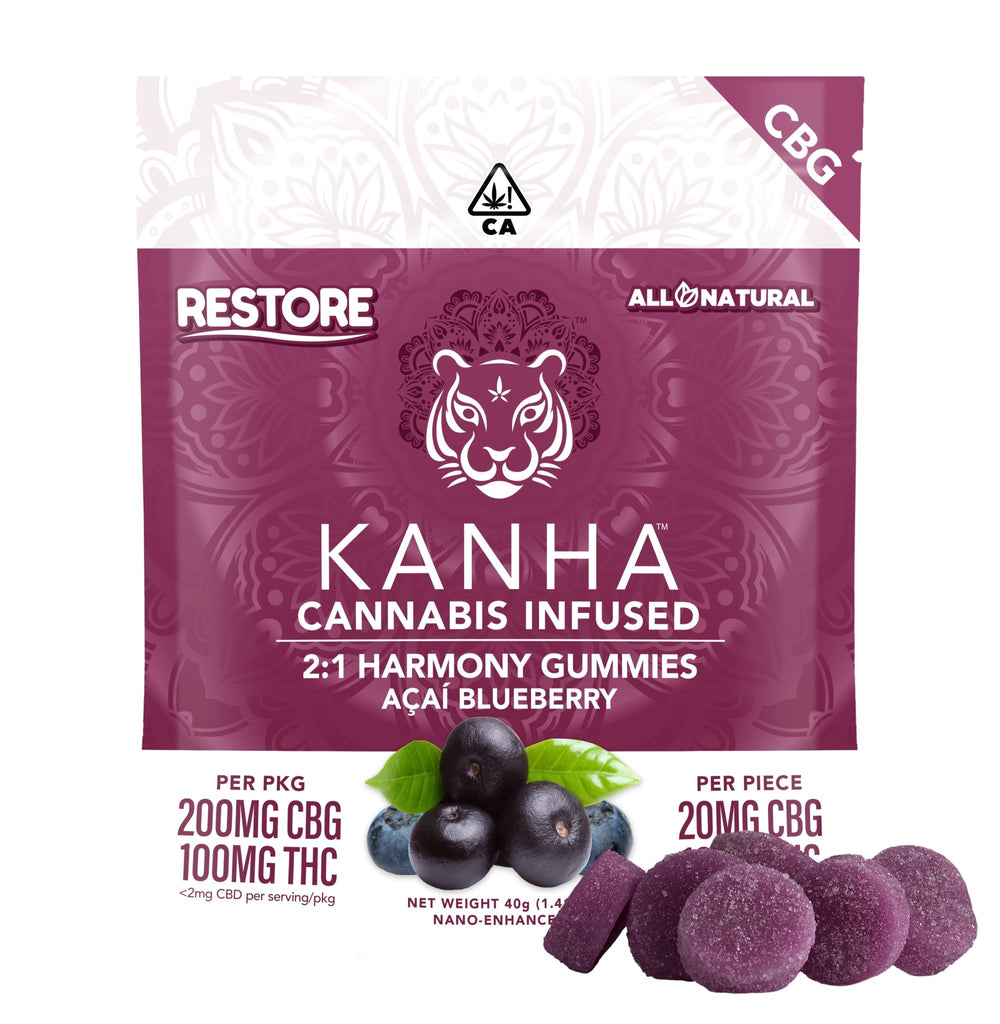 Photograph of product: Kanha | Acai Blueberry Nano | 2:1 CBG Gummies