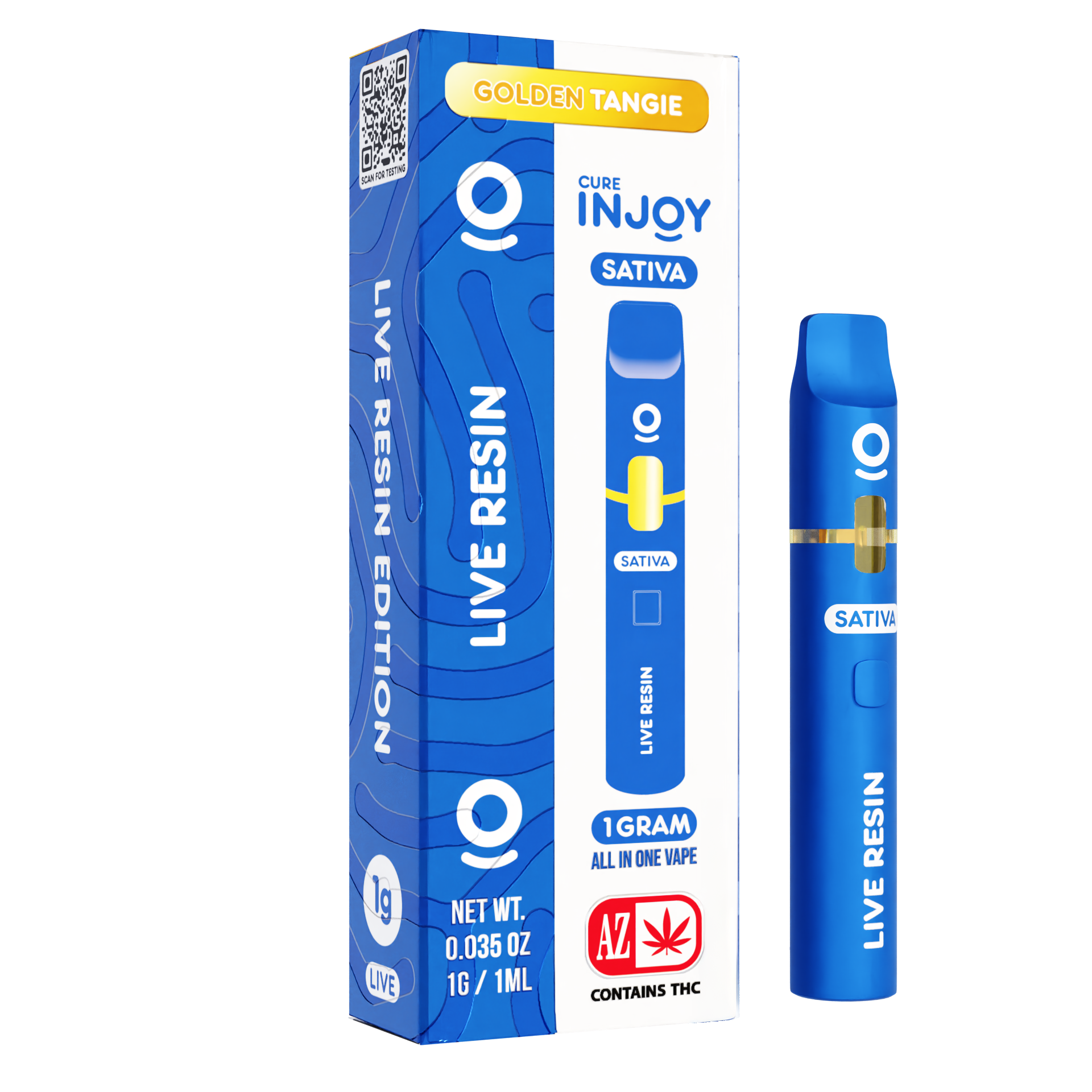 Photograph of product: Cure Injoy Live Resin Disposable Golden Tangie