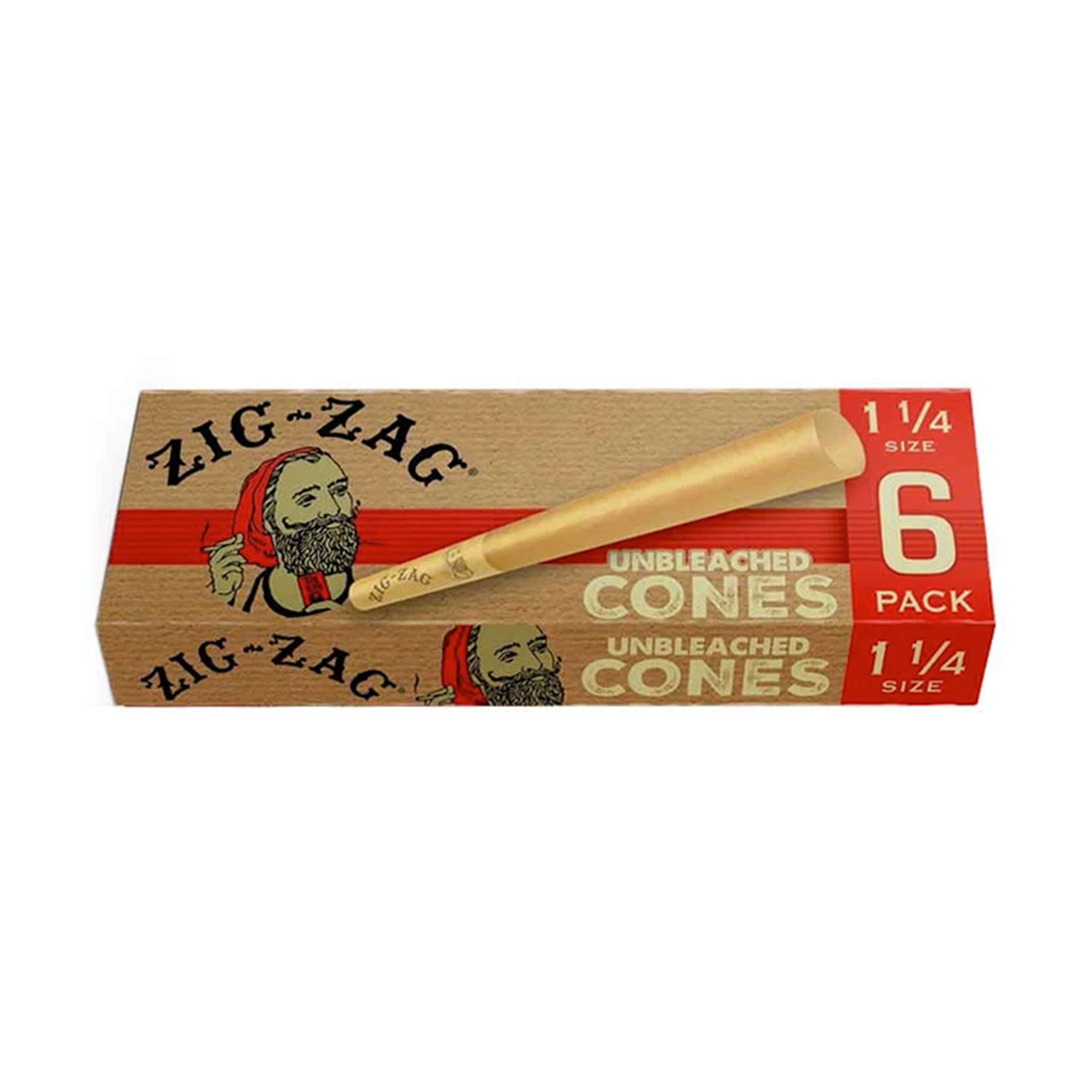 Photograph of product: Zig Zag 1.25" Unbleached Cones - 6 Pack