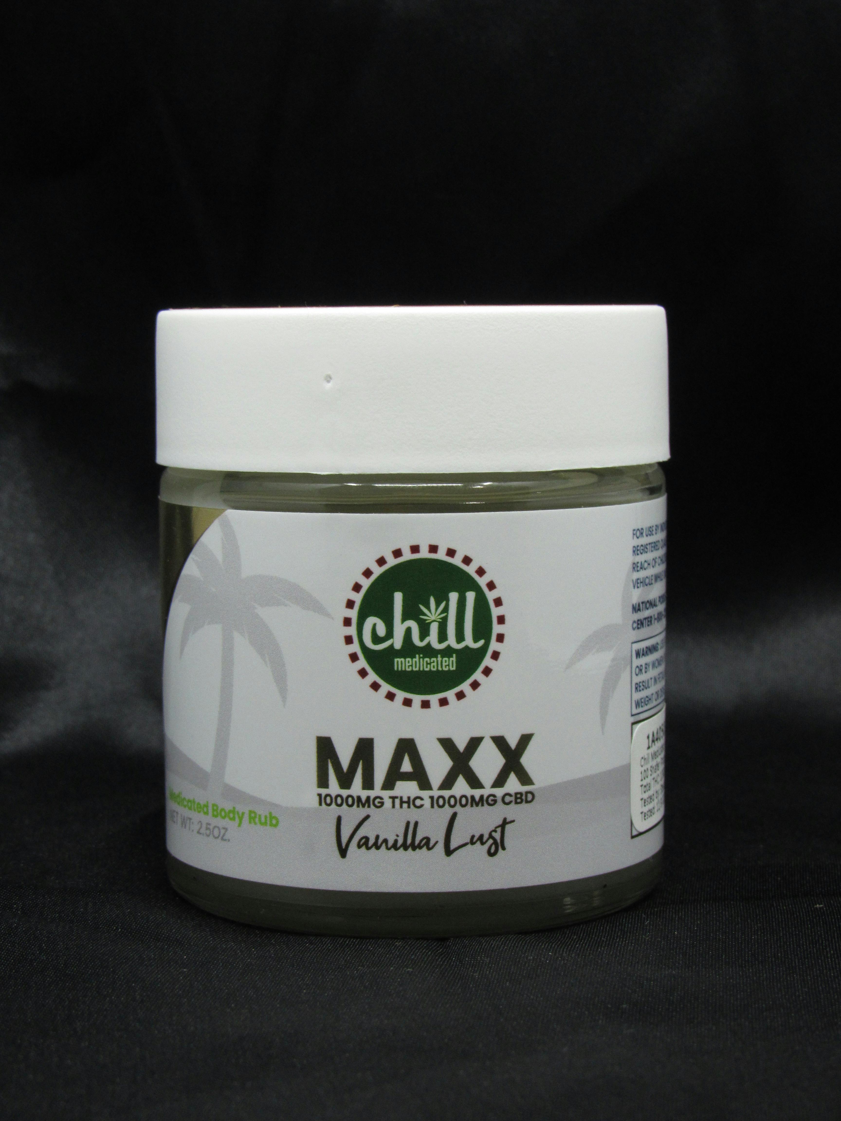 Photograph of Product: Vanilla Lust 1:1 THC:CBD Body Rub | Chill Medicated