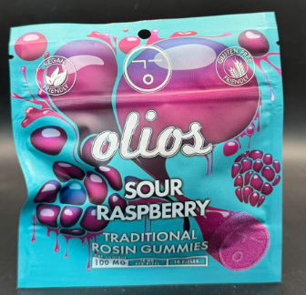 Photograph of product: OLIO | SOUR CRANBERRY | LIVE ROSIN GUMMIES | 100MG