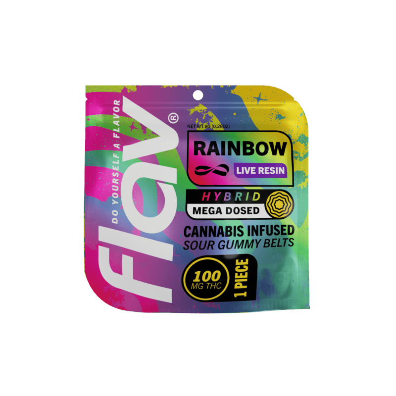 Photograph of product: Rainbow (H) Live Resin Mega Belt 100mg [A31]