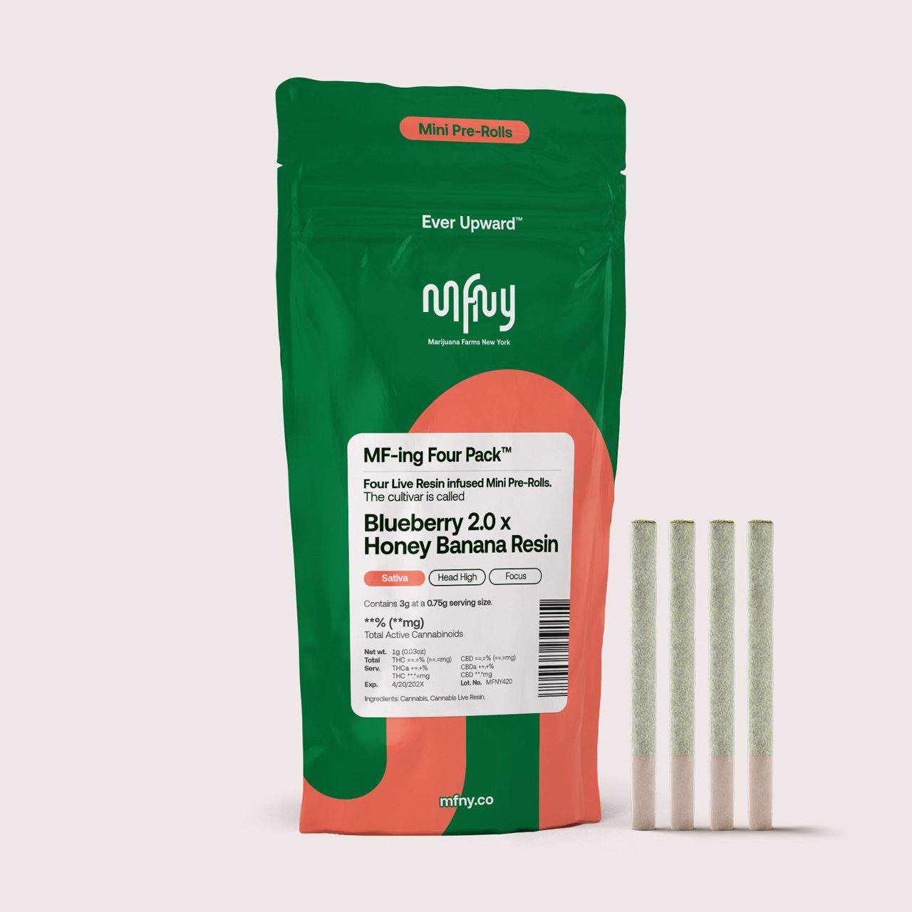 Photograph of product: MFNY | Blueberry 2.0 x Honey Banana Resin | .75g 4pk | 3g