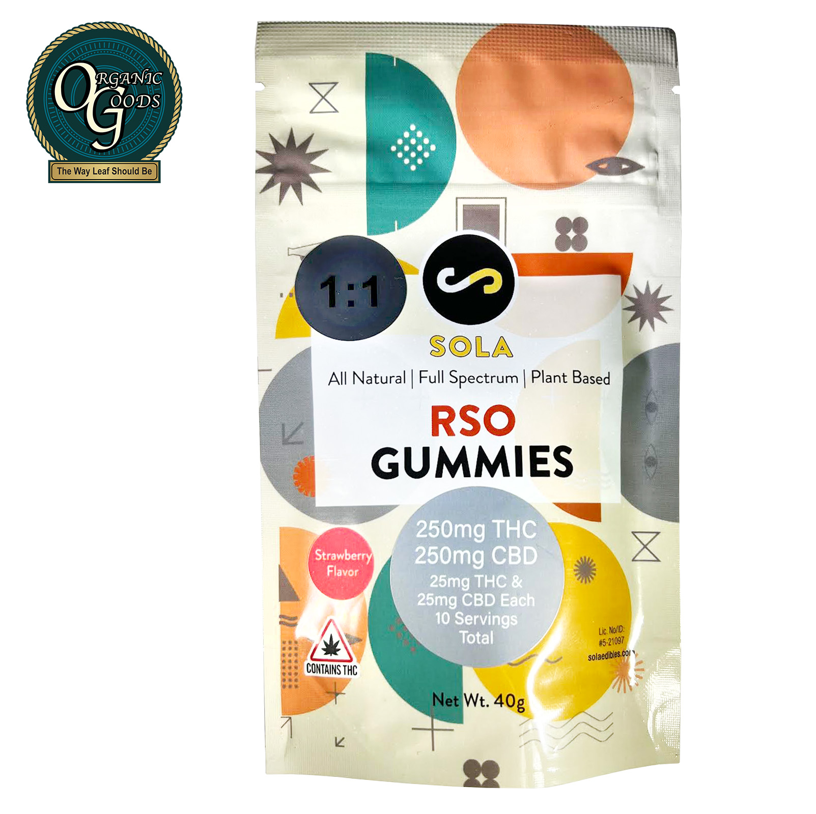 Photograph of product: Sola RSO 1:1 Gummies Strawberry 250 MG