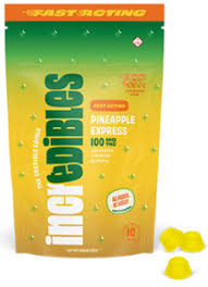 Photograph of product: Rise Incredibles Pineapple Express Gummies ~5mg 20pk (~100mg)