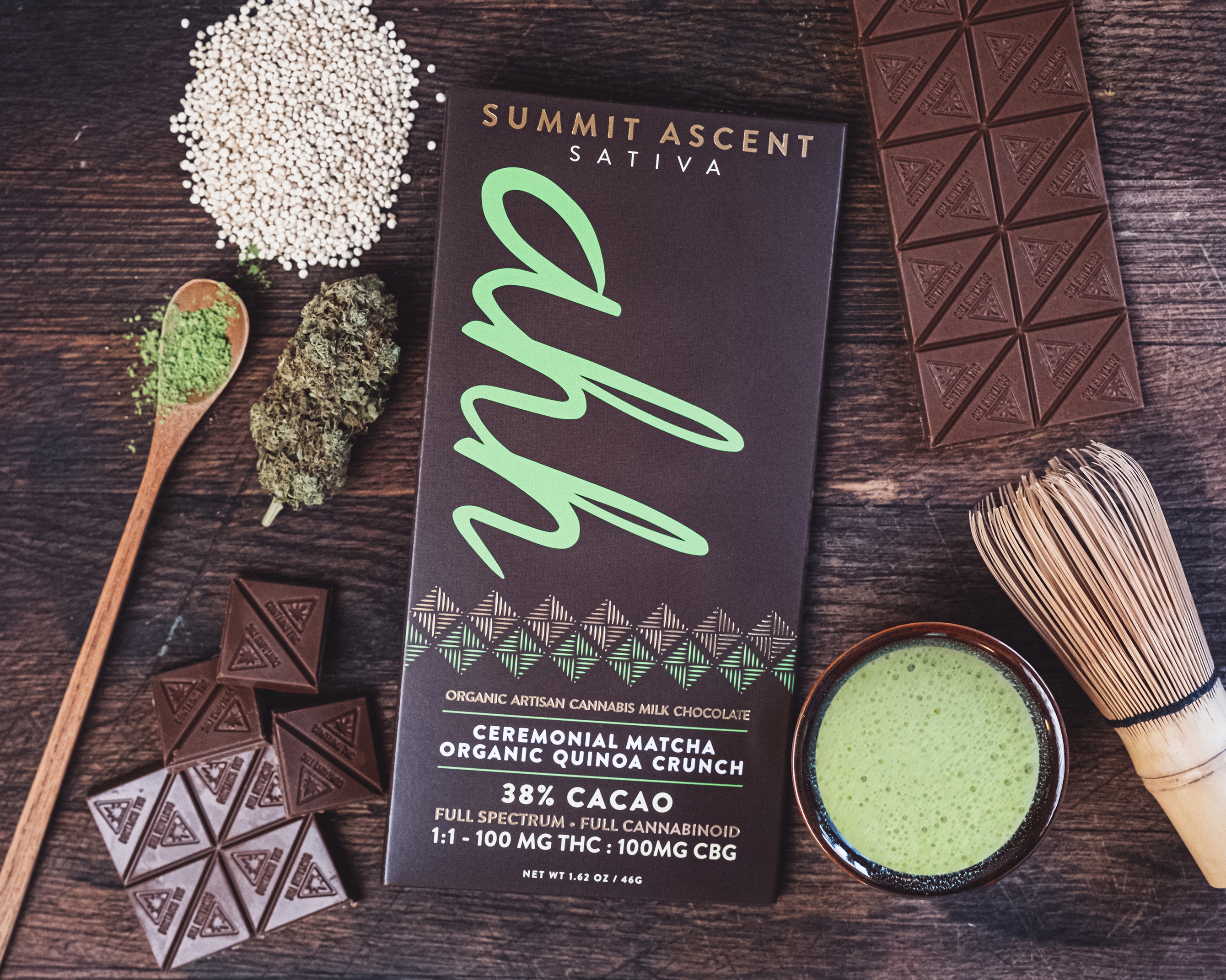 Photograph of product: Summit Ascent RSO 1:1 Oui'd Chocolate Bar | Ahh Moments |