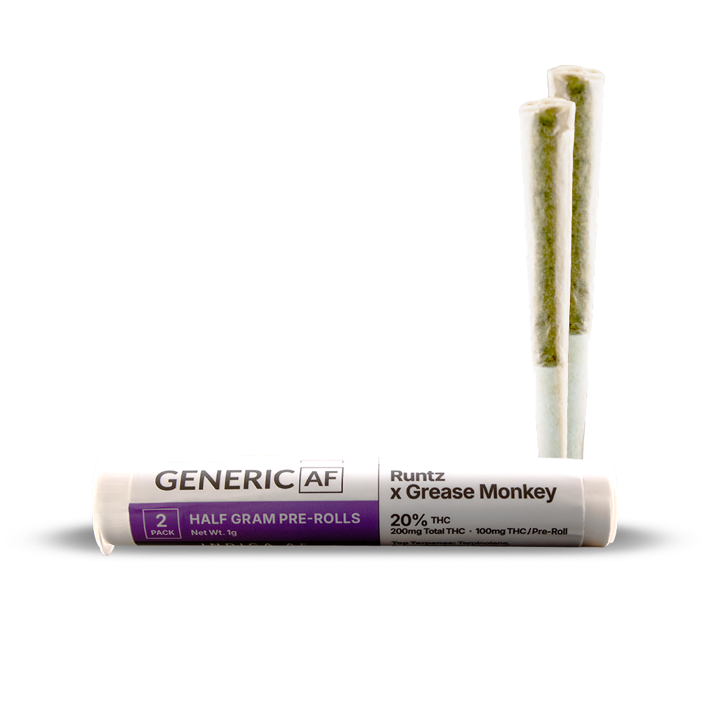 Photograph of product: Generic AF Runtz X Grease Monkey 2-Pack Prerolls 1g