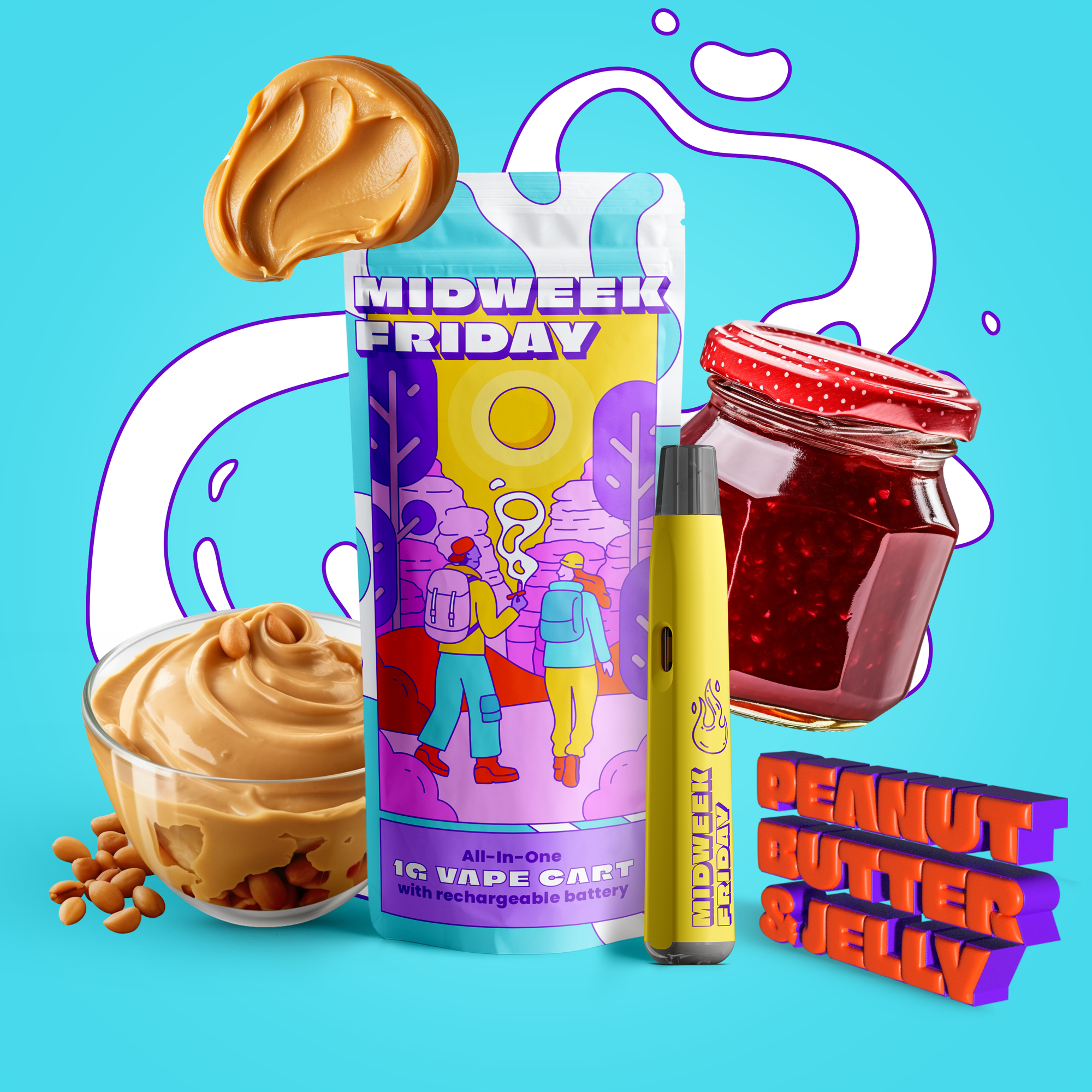 Photograph of product: MWF - Disposable Vape Peanut Butter and Jelly - 1g