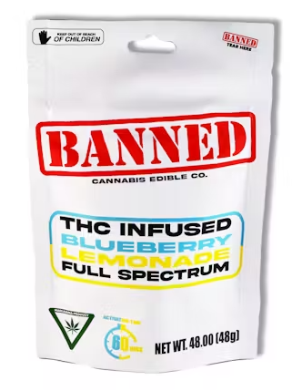 Photograph of product: BANNED | 200MG CLUSTERS | BLUEBERRY LEMONADE