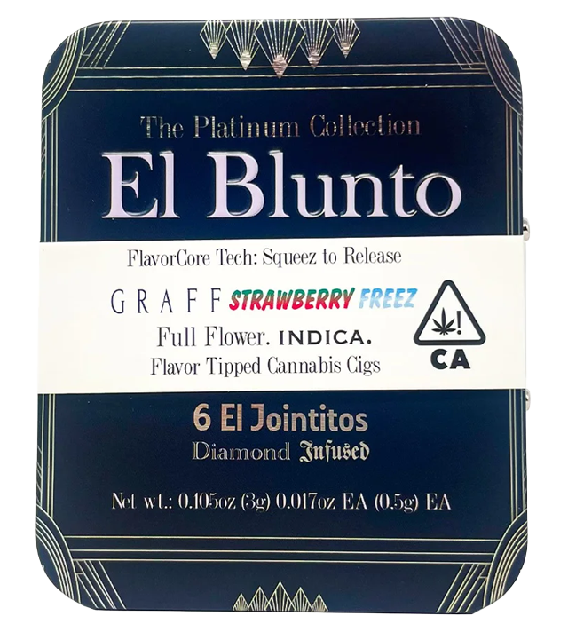 Photograph of product: Albert Einstone's | El Blunto | Graff Strawberry Freez | 3G 6PK Jointitios
