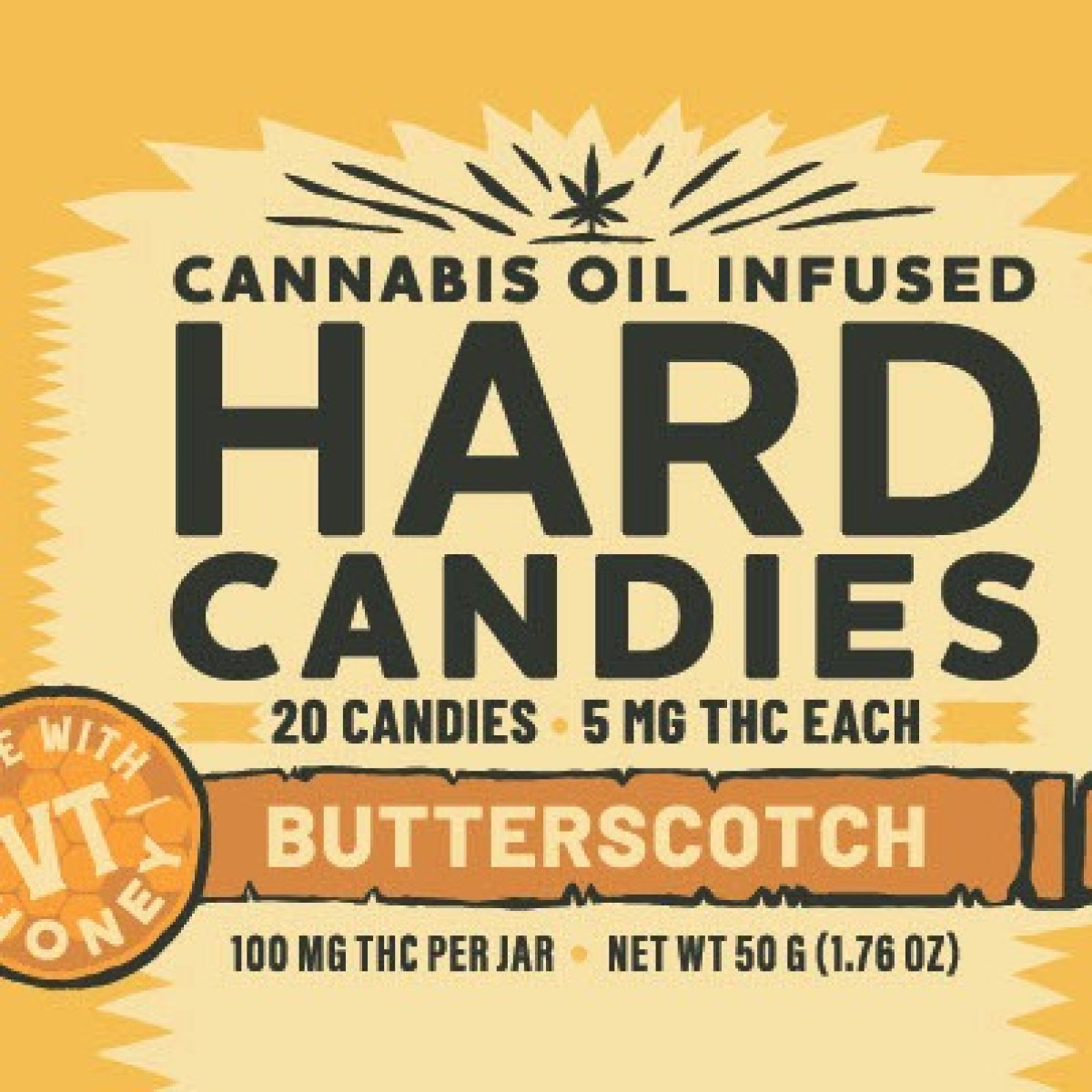 Photograph of product: Green River Oui'd | Butterscotch Hard Candy | 100mg