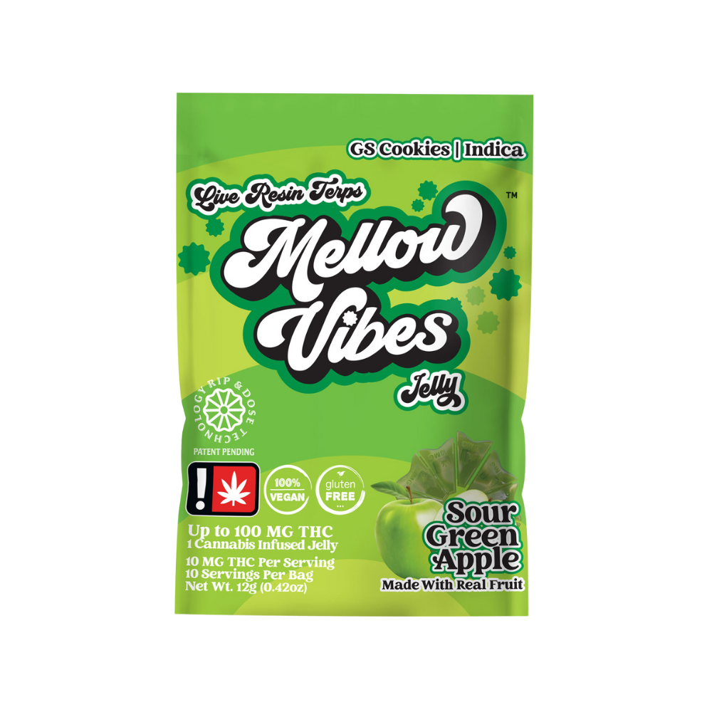 Photograph of product: Mellow Vibes - Sour Green Apple (100MG)