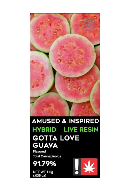 Photograph of product: Gotta Love Guava Live Resin Cartridge | 1g
