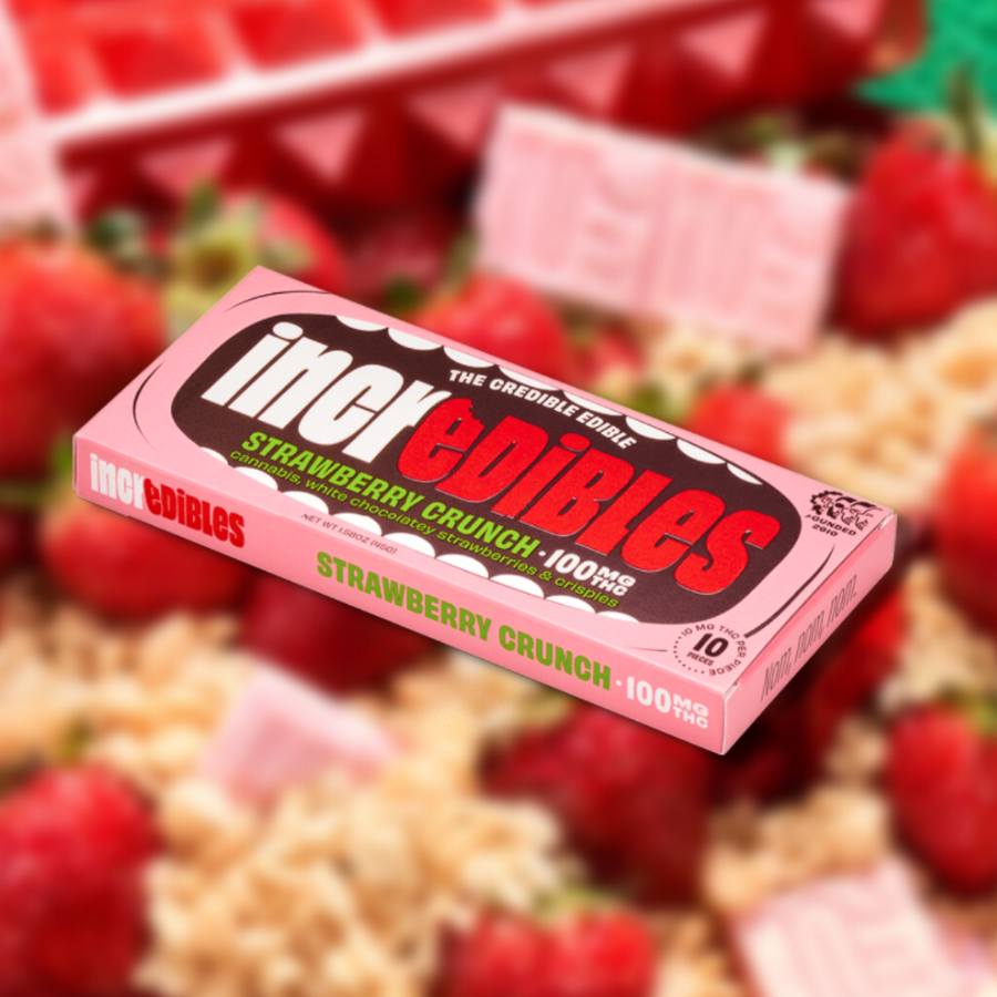 Photograph of product: Chocolate | Strawberry Crunch Bar | 100mg | 20pk | Incredibles