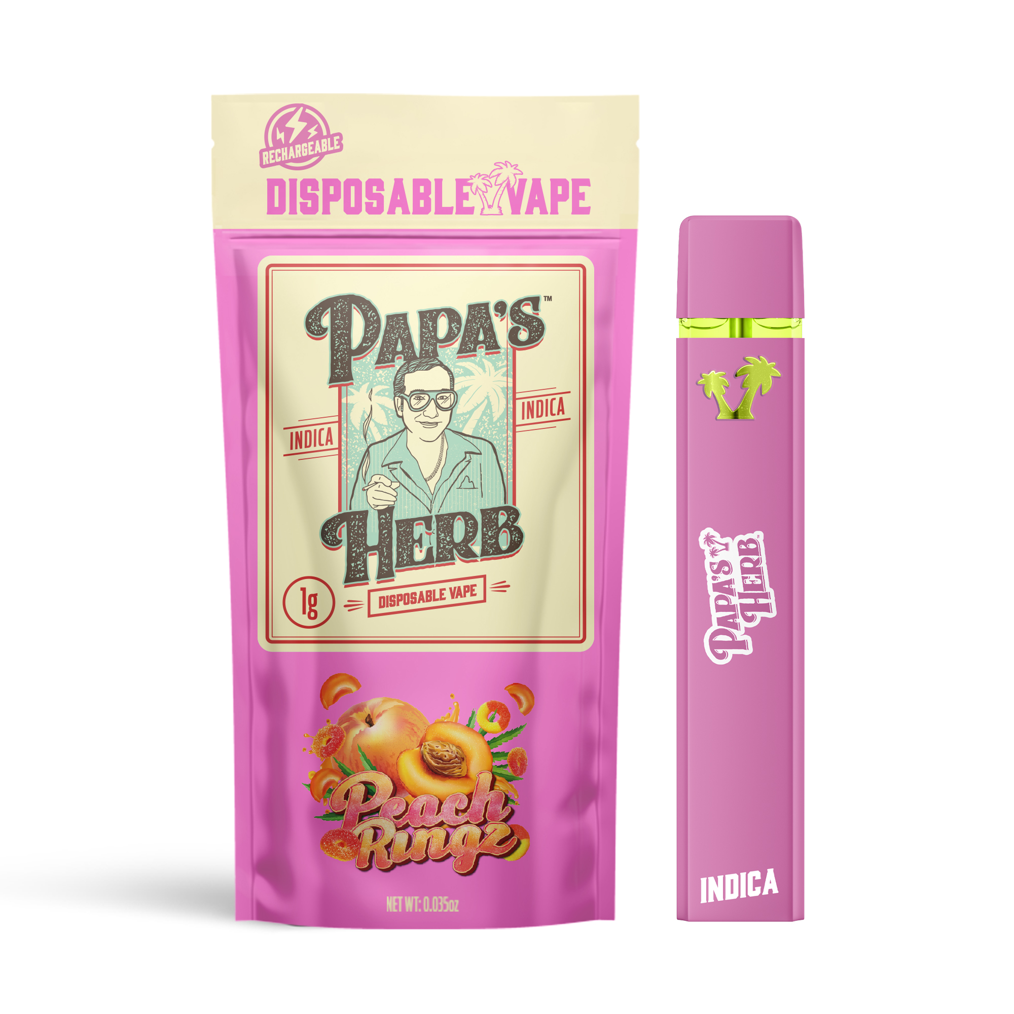 Photograph of product: Peach Ringz Disposable | Papa's Herb