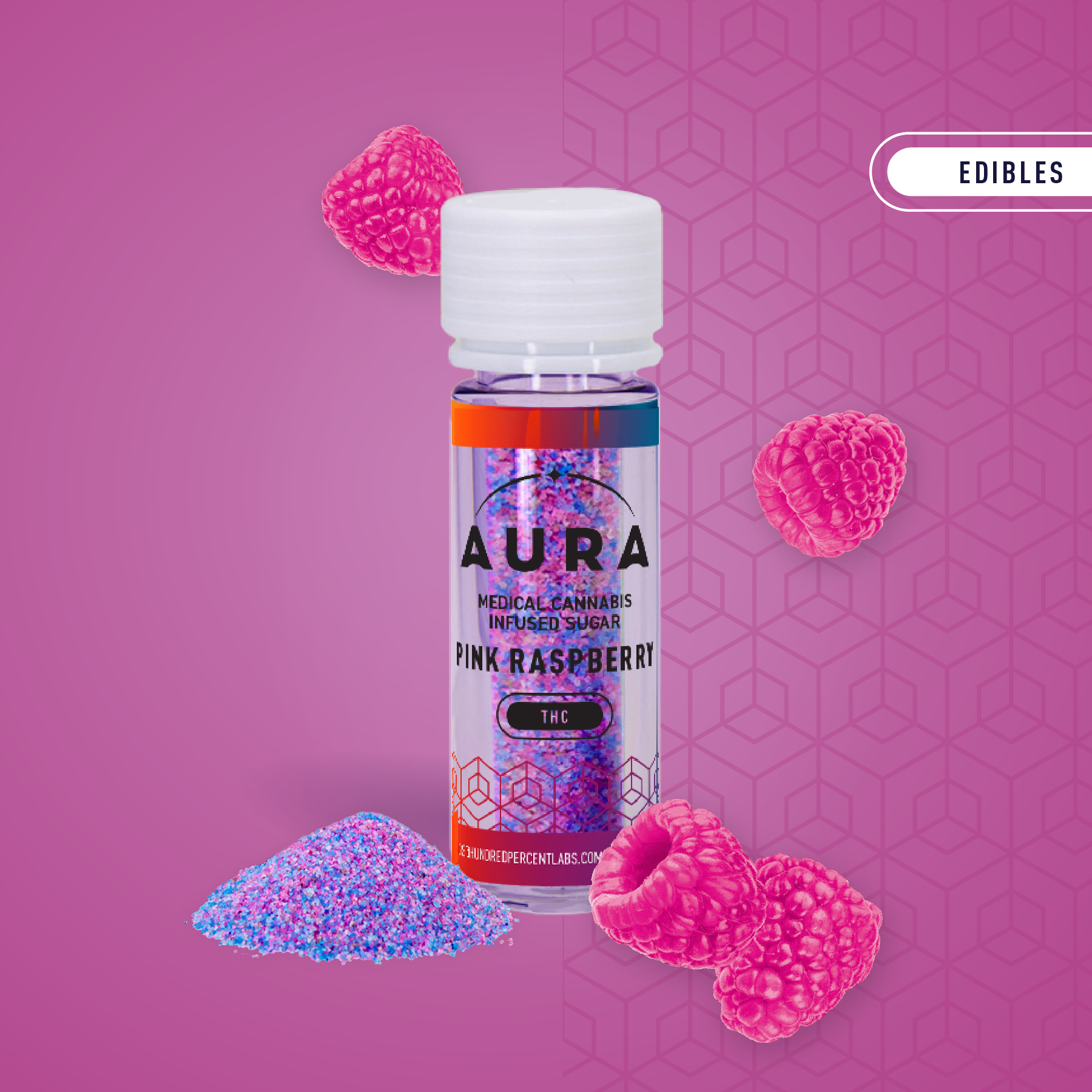 Photograph of product: Pink Raspberry - Infused Sugar 110mg