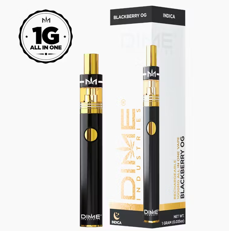 Photograph of product: Blackberry OG (I) ALL-IN-ONE Vape 1g - Dime Industries