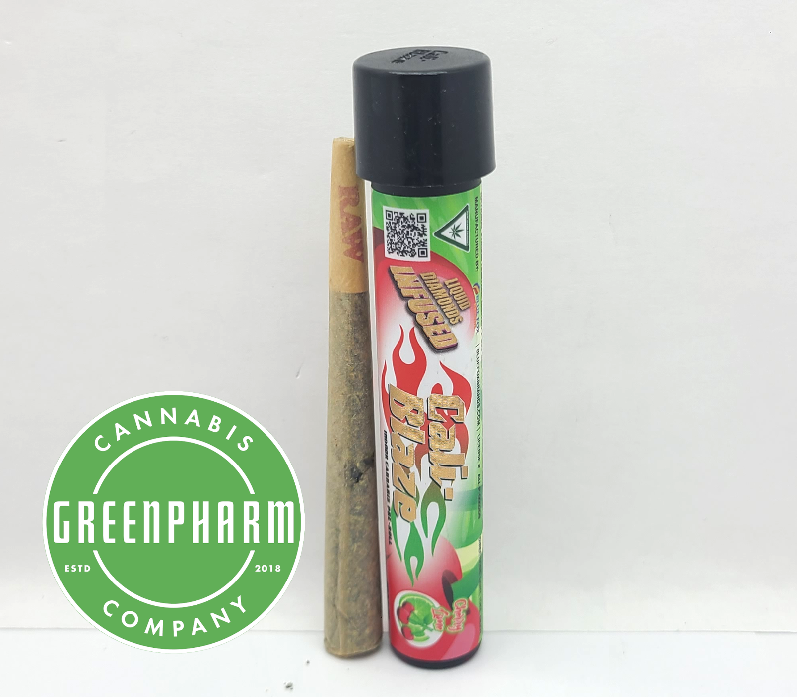 Photograph of product: Infused Pre-Roll | Cali-Blaze | Cherry Lime
