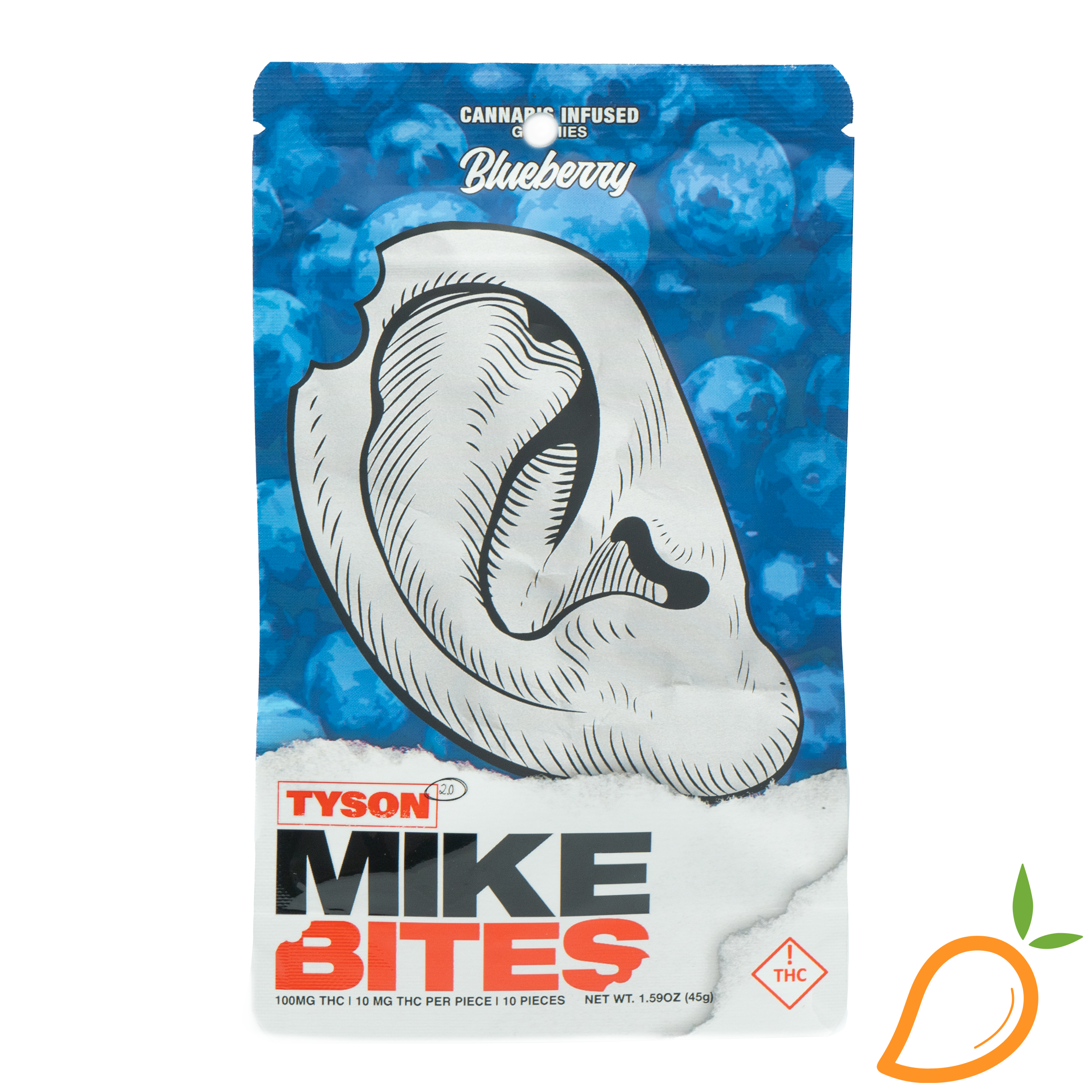 Photograph of product: 100mg Blueberry Mike Bites Tyson 2.0
