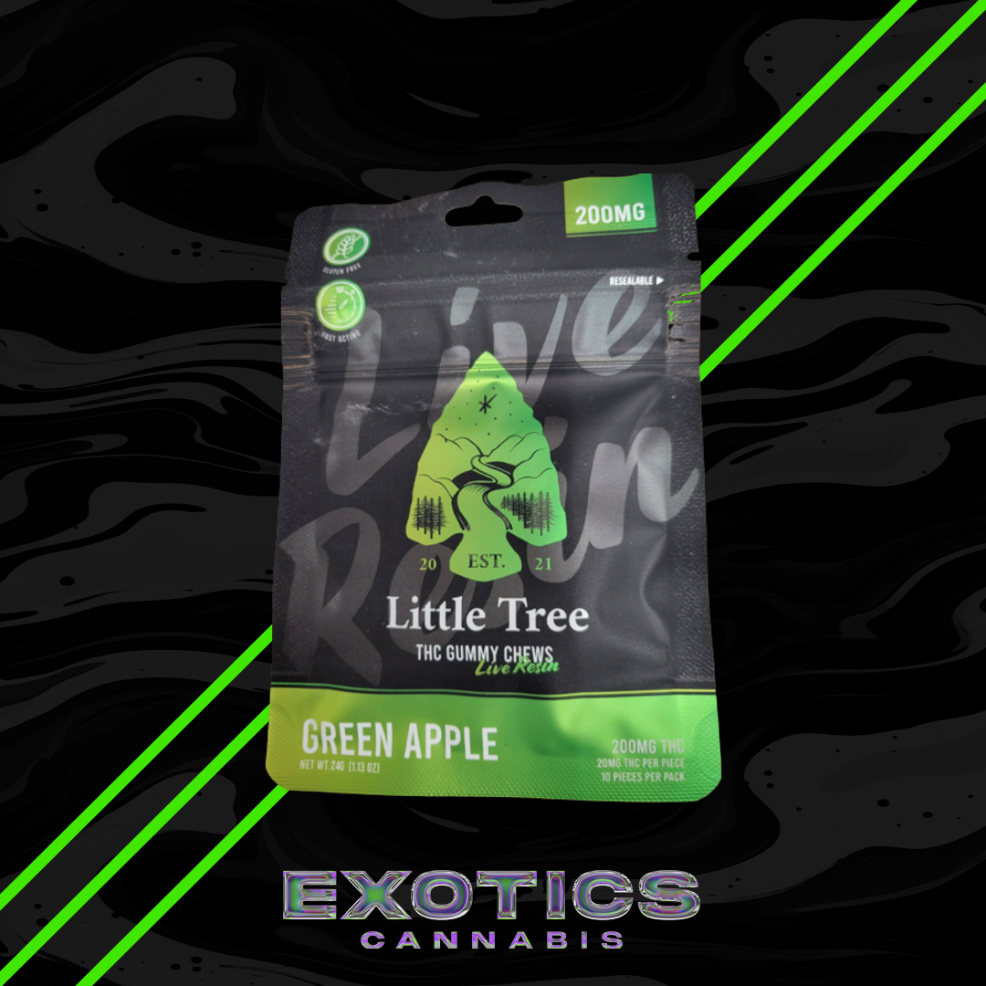 Photograph of Product: Little Tree - Green Apple Live Resin Infused Gummies 200mg (6/$25)