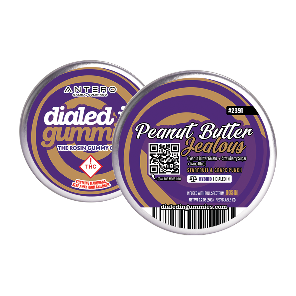 Photograph of product: Dialed In - Rosin Gummies - Peanut Butter Jealous - 100mg