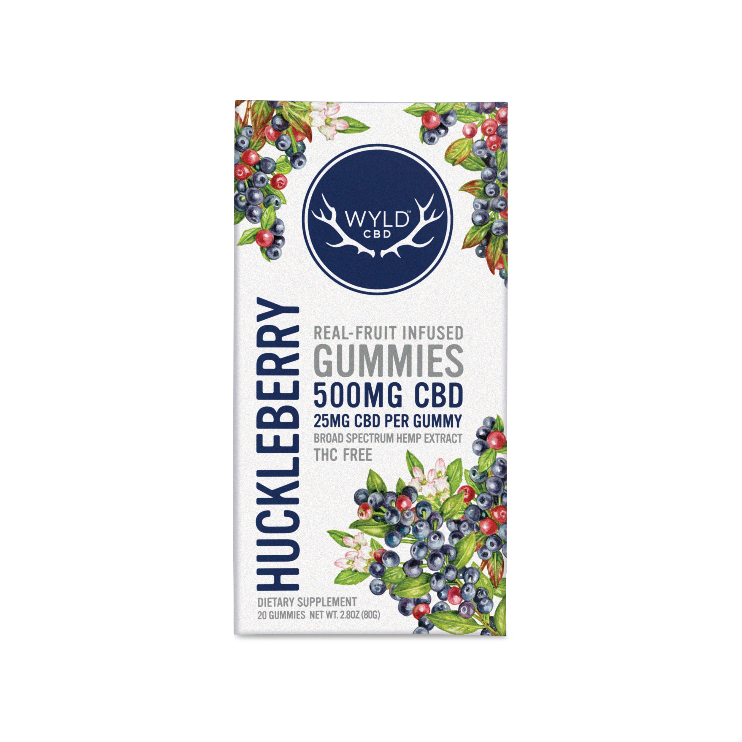 Photograph of product: Wyld - Huckleberry 500mg Hemp CBD Gummies