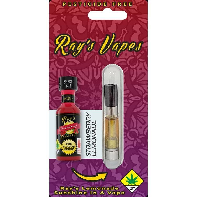 Photograph of product: Ray's Vapes | Strawberry Lemonade | Flavored Distillate | Cartridge | 1g