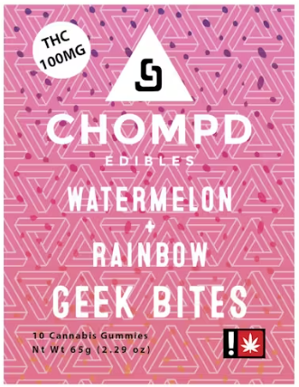 Photograph of product: Chomp'd | Watermelon Geek Bomb Gummy | 100mg