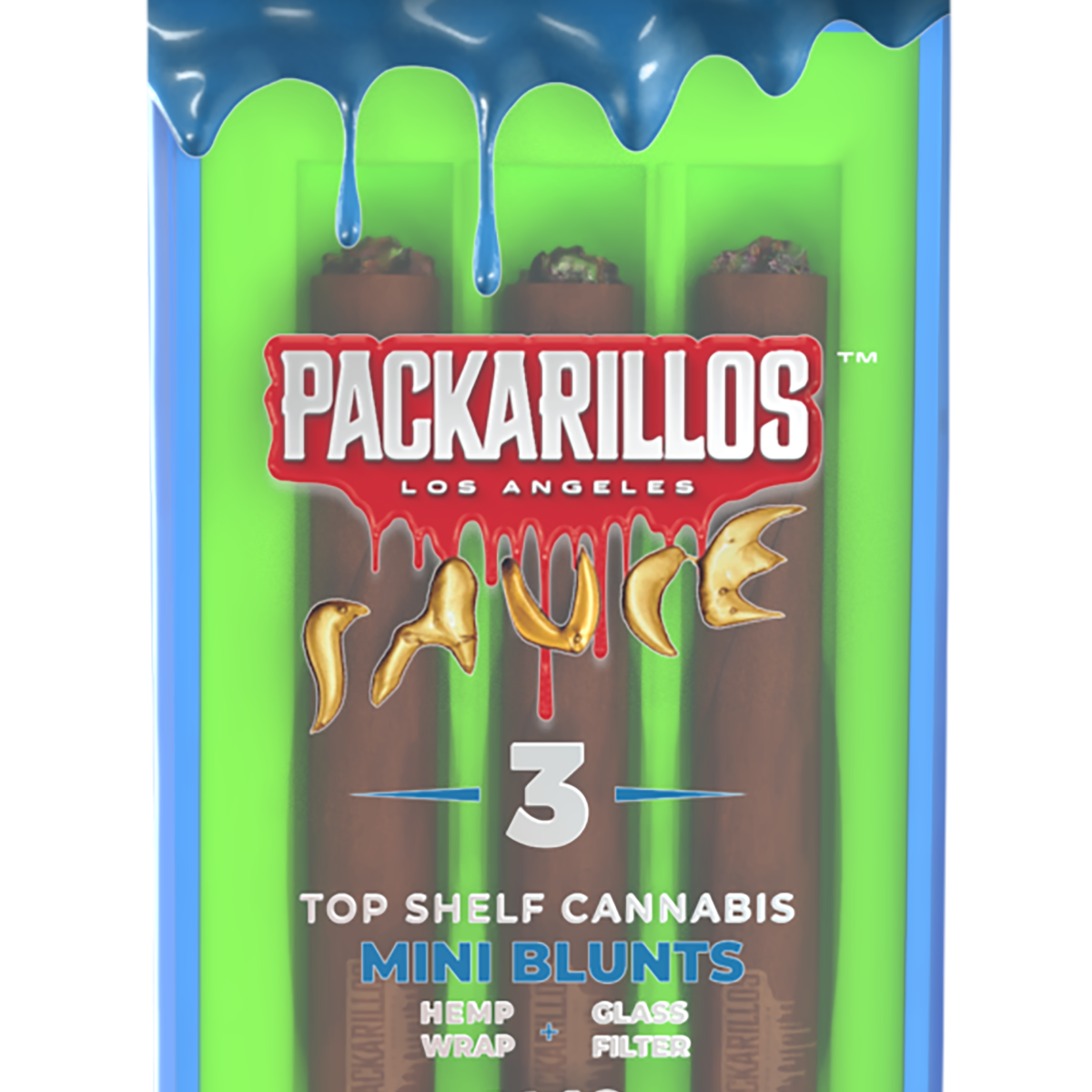 Photograph of product: Packarillos | GMO Cookies | Live Resin Infused | Blunt Multipack | 3pk