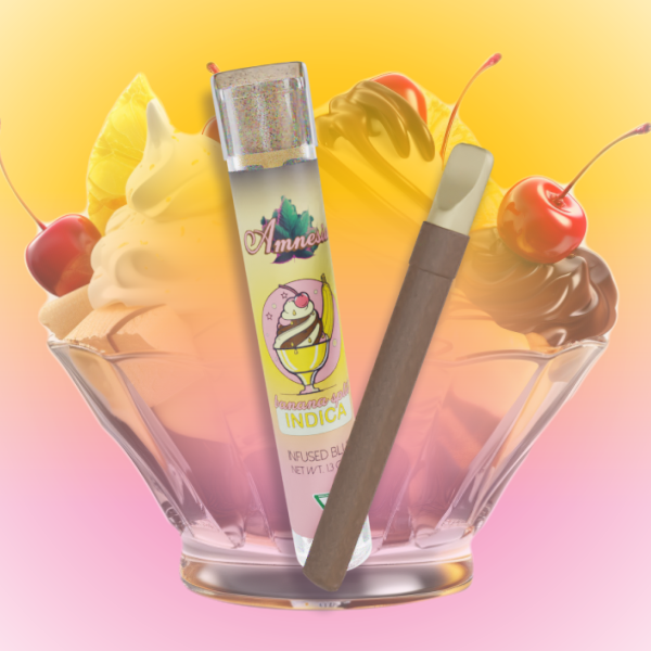 Photograph of product: Amnesia | Pink Lemonade | 1.3G Glass Tip Bubble au chocolat Infused Pre-Rolls