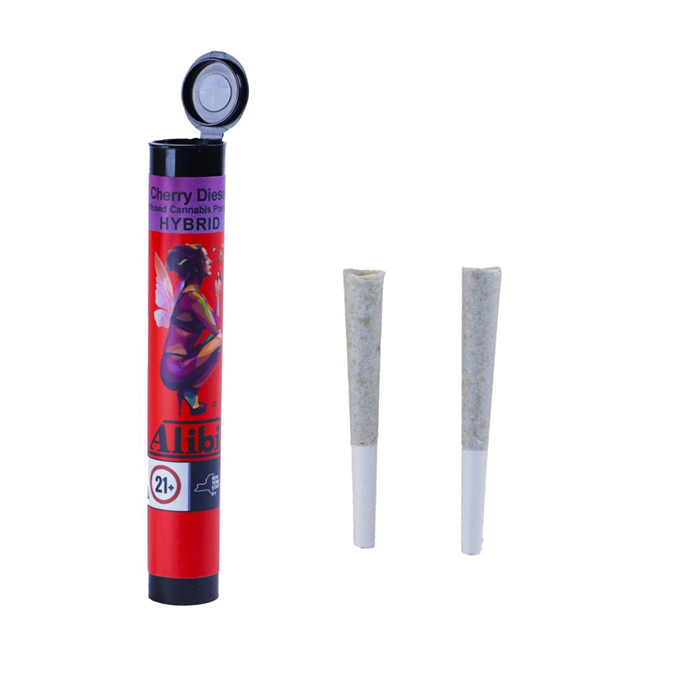Photograph of product: Alibi | Cherry Diesel | Infused Pre-Rolls 2PK 1g