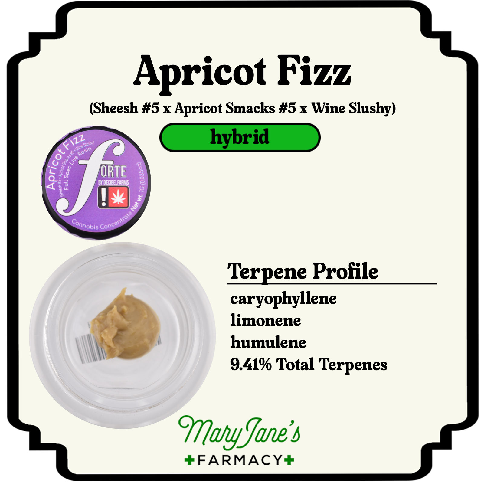 Photograph of product: Apricot Fizz 90 Live Rosin Extract