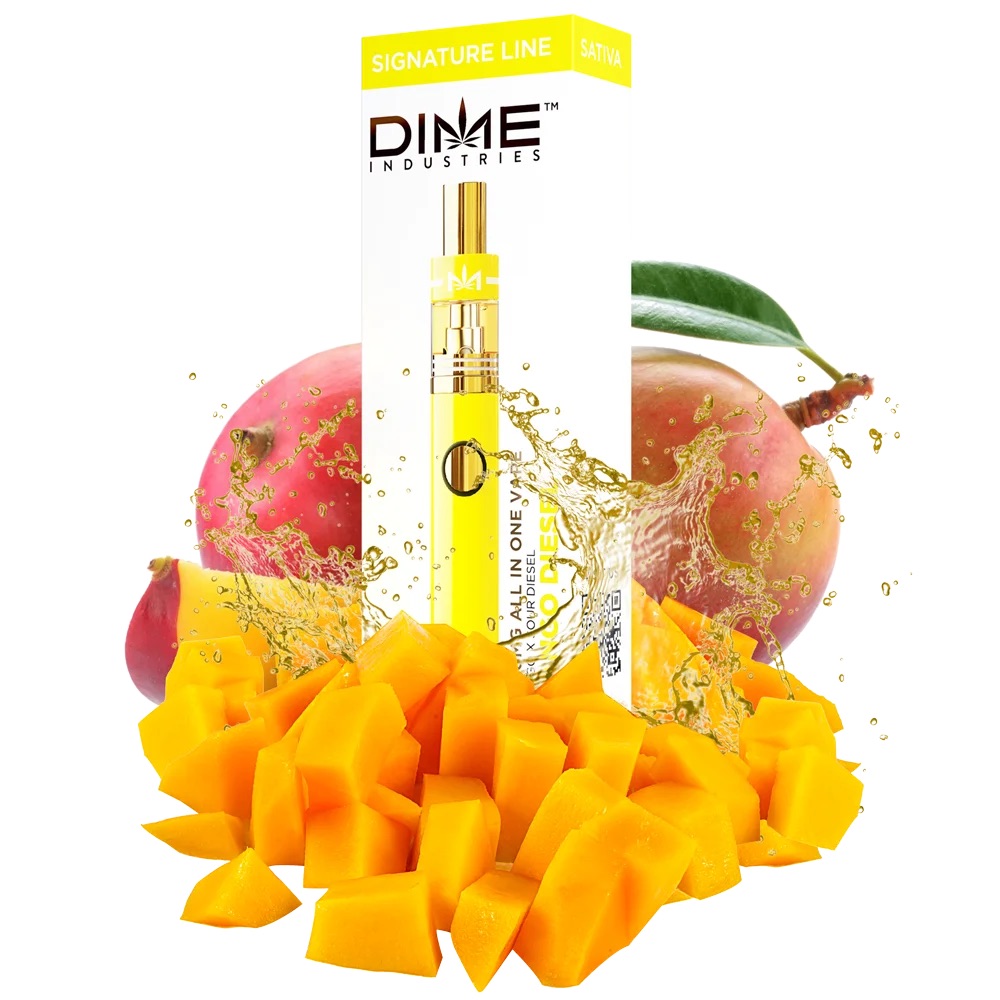 Photograph of product: DIME - DISPOSABLE (DISTILLATE) - - Oui'd - MANGO DIESEL