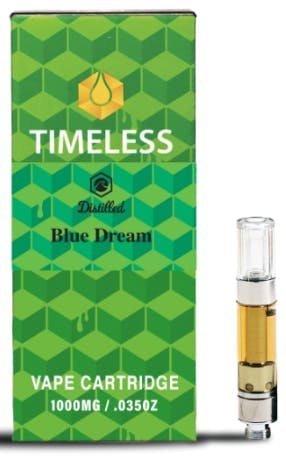 Photograph of product: "CHILL" BLUE DREAM | SOLVENT FREE CARTRIDGE | 1G | HYBRID | TIMELESS