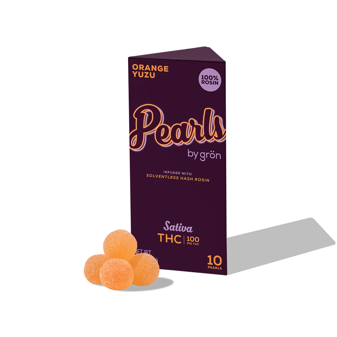 Photograph of product: Gron Rosin Pearls | Orange Yuzu | Gummy | 100mg TH-oui I Oui'd