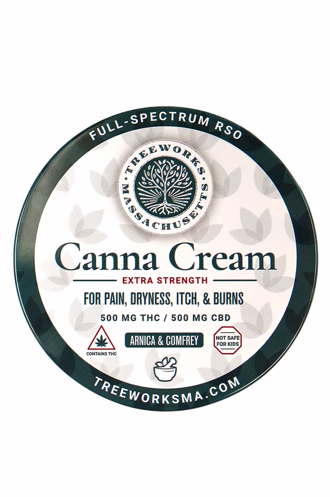 Photograph of product: Treeworks | Canna Cream (500mg CBD | 500mg TH-oui)