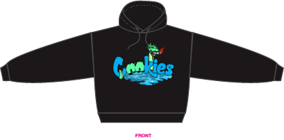 Photograph of product: Cookies - Puff The Cookies Dragon - Hoodie - Black - XL