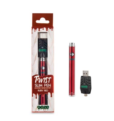 Photograph of product: Ooze Slim Twist Vape Pen 510 Thread - Ruby Red